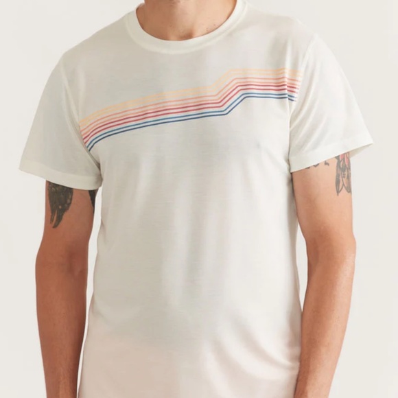 Marine Layer White Sunset Stripe Air Crew Graphic Tee - Size M - NEW With Tags. - Picture 13 of 15